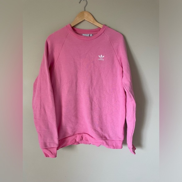 Adidas Men's Crewneck cozy fleece Sweater in Vibrant Pink size small NWOT - Picture 3 of 8
